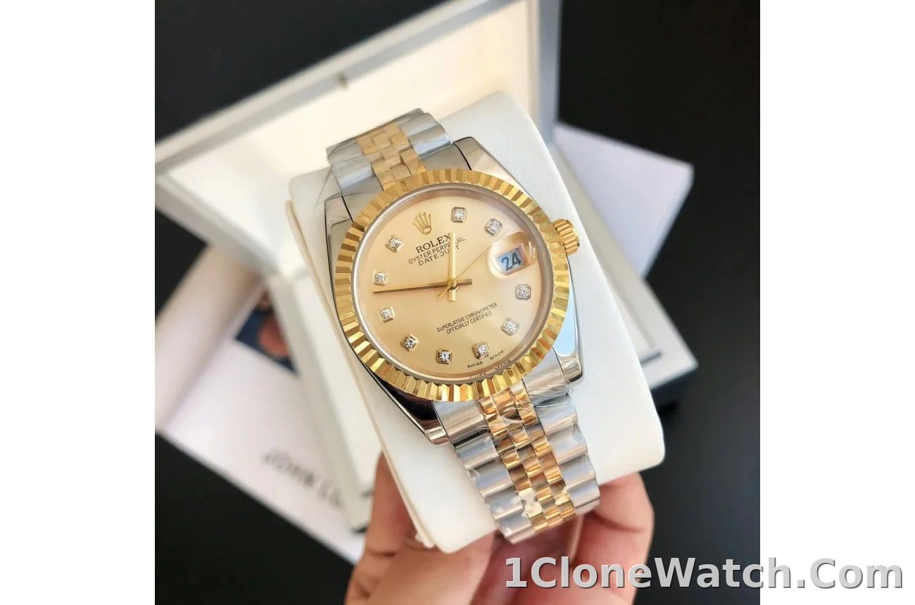 Couple Watches Rolex Datejust 36/28mm RG/SS Jub Gold/Dial