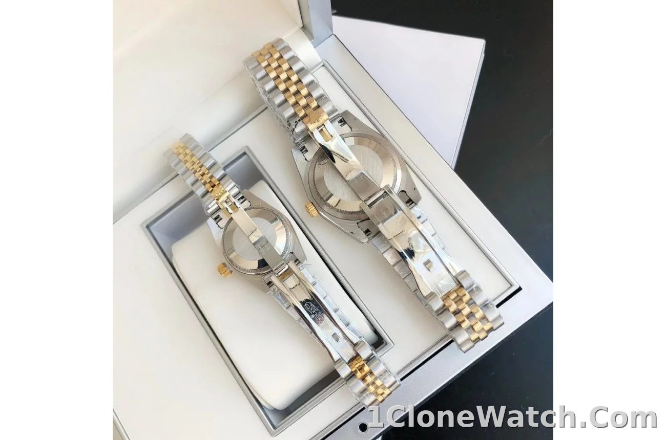 Couple Watches Rolex Datejust 36/28mm RG/SS Jub Gold/Dial