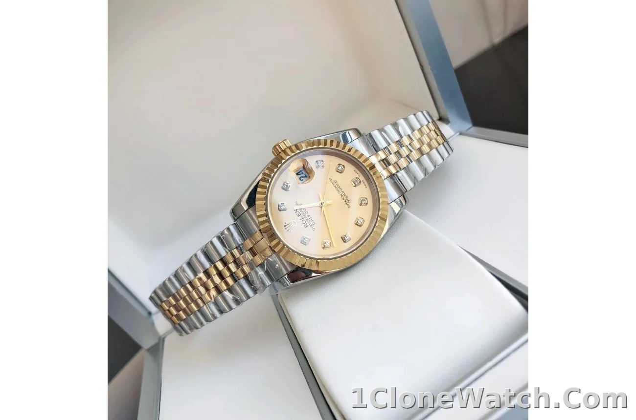 Couple Watches Rolex Datejust 36/28mm RG/SS Jub Gold/Dial