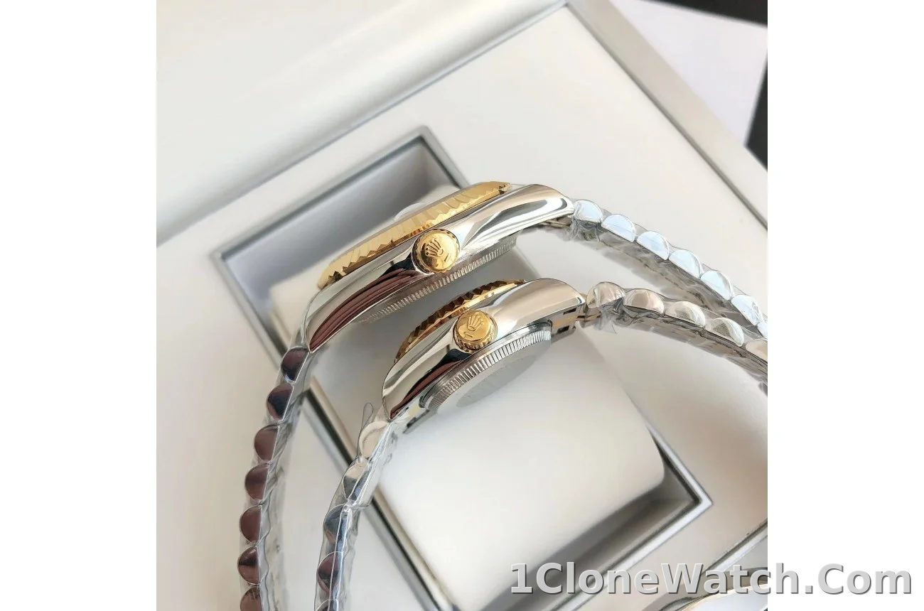 Couple Watches Rolex Datejust 36/28mm RG/SS Jub Gold/Dial