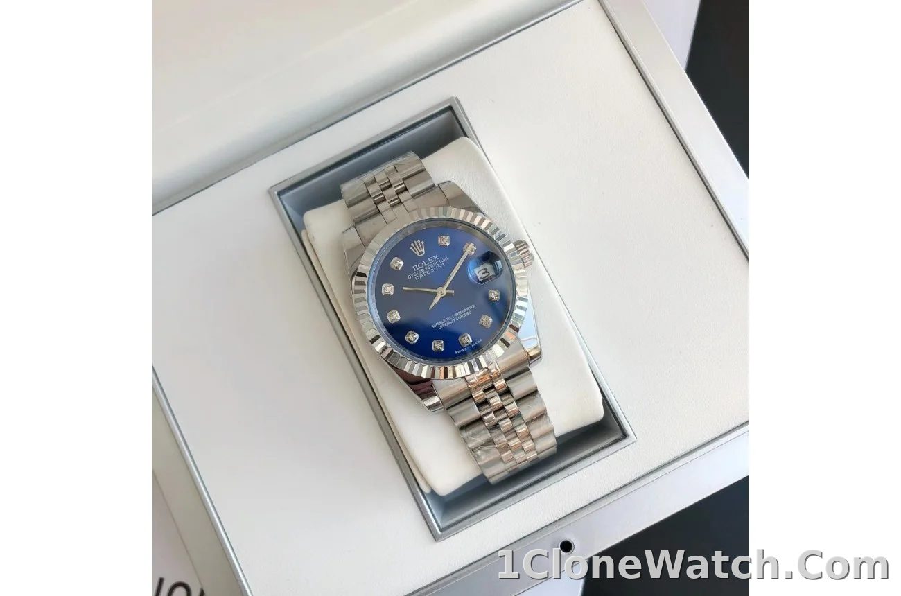 Couple Watches Rolex Datejust 36/28mm SS/SS Jub Blue/Dial