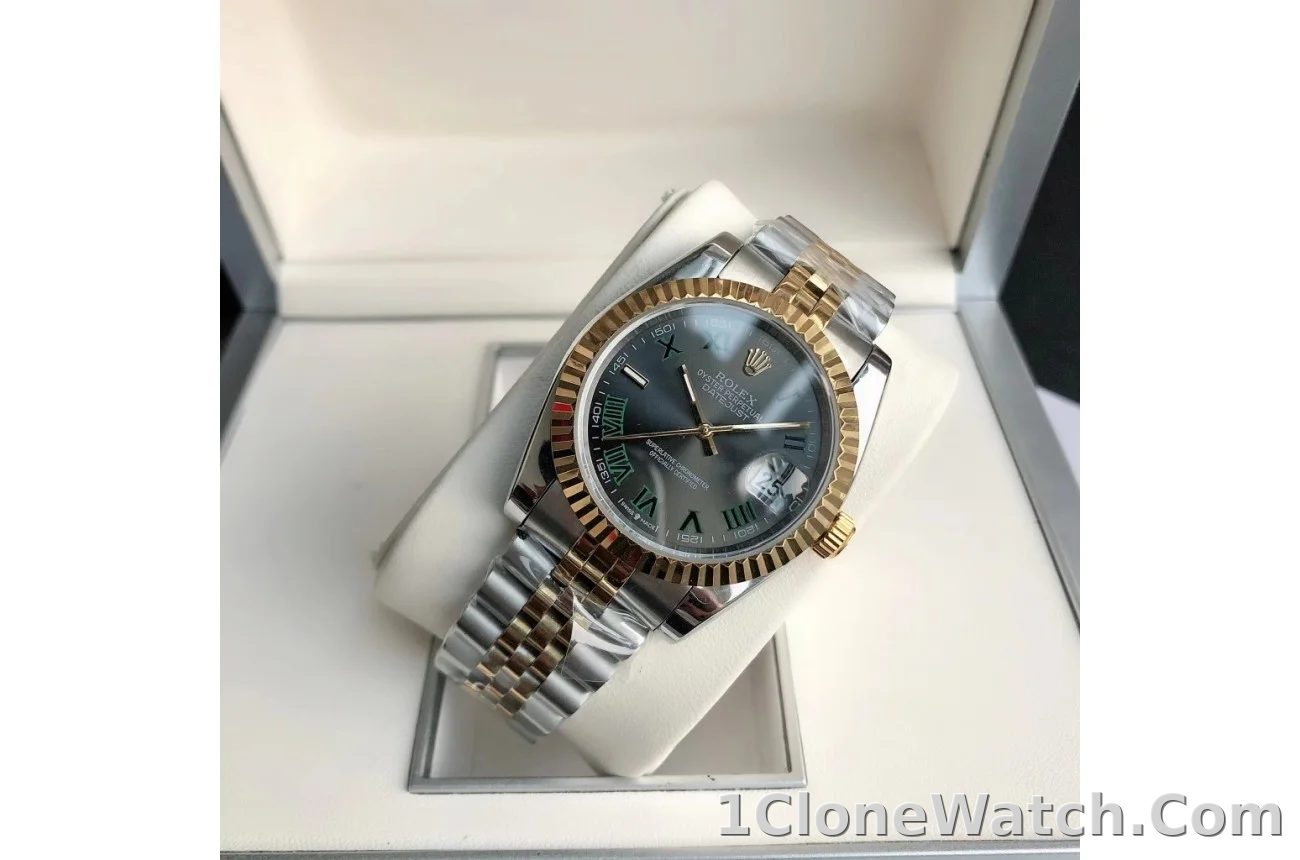 Couple Watches Rolex Datejust 36/28mm RG/SS Jub Grey/Rmn
