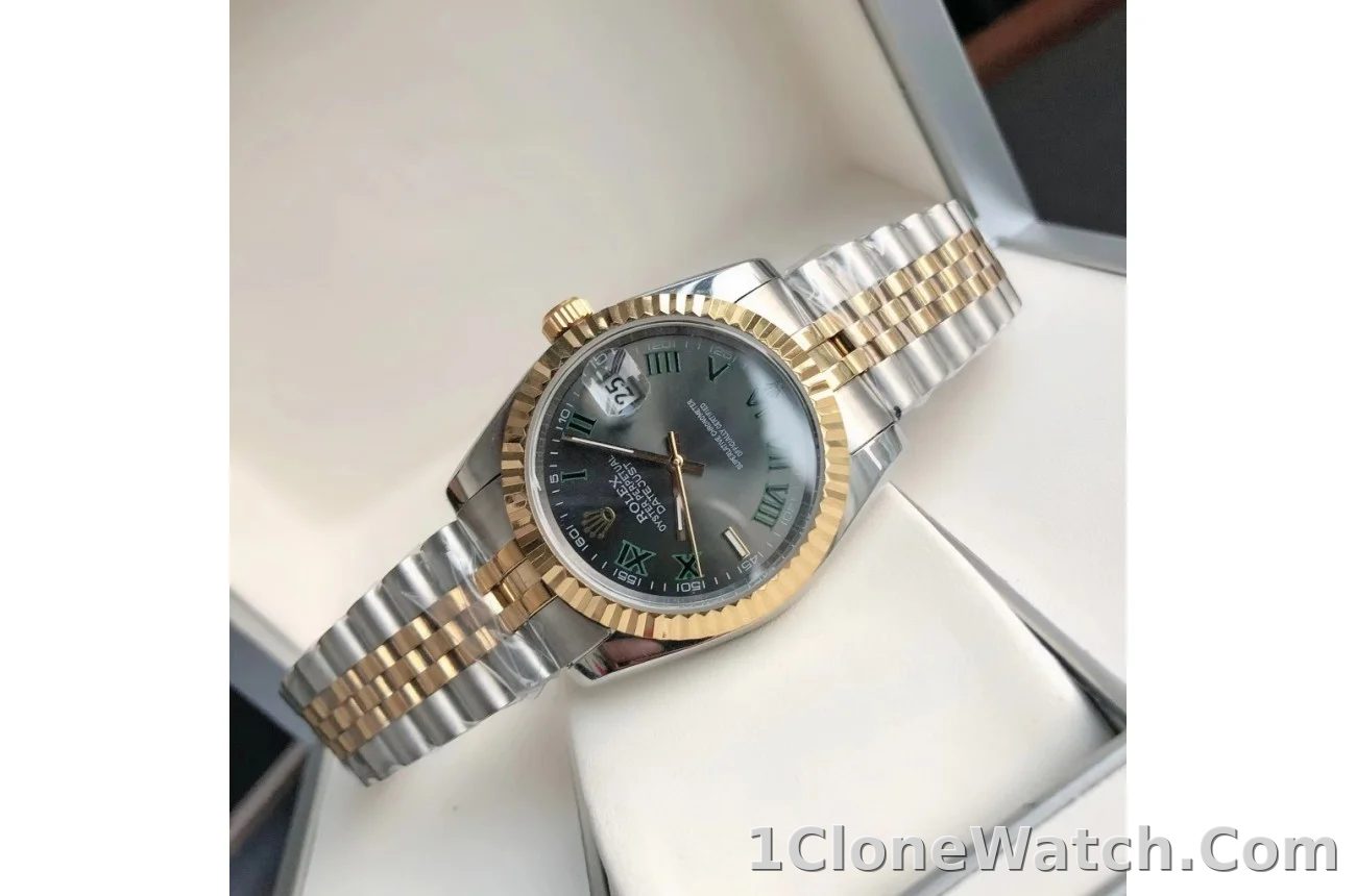 Couple Watches Rolex Datejust 36/28mm RG/SS Jub Grey/Rmn