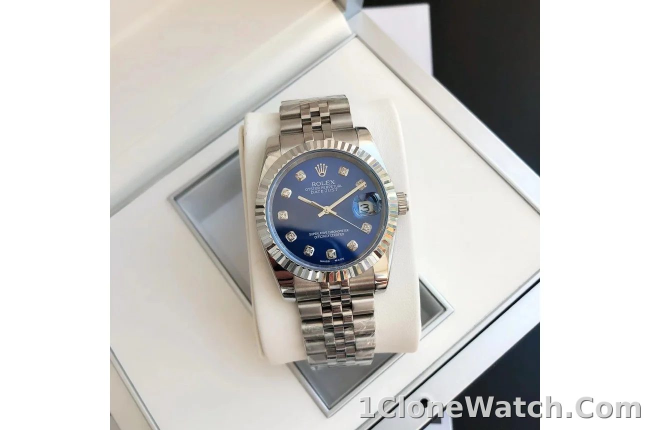 Couple Watches Rolex Datejust 36/28mm SS/SS Jub Blue/Dial