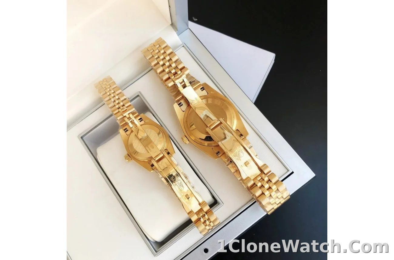 Couple Watches Rolex Datejust 36/28mm RG/RG Jub Black/Dial