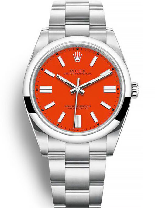 Rolex Oyster Perpetual 36mm Coral Red Dial 126000 Super Clone